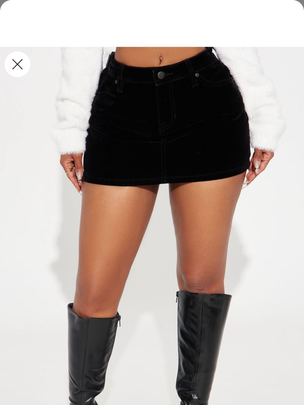 Black Velvet Mini Skirt